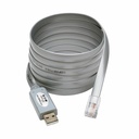 Tripp Lite by Eaton USB-A to RJ45 Serial Rollover Cable (M/M) - Cisco Compatible 250 Kbps 6 ft. (1.83 m) Gray