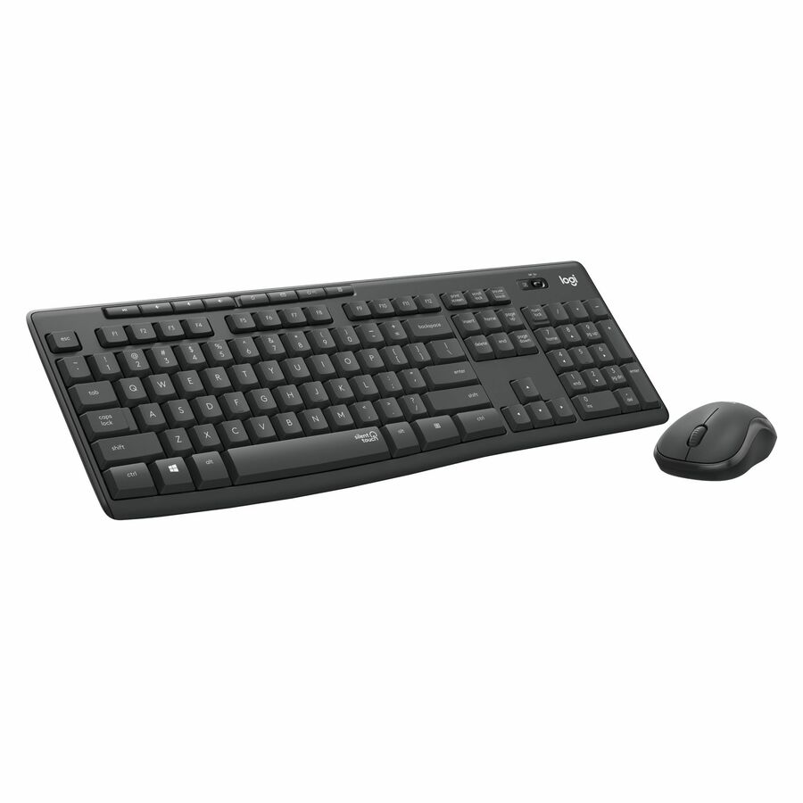 [12LogMK295-BLK] Logitech MK295 Wireless Mouse & Keyboard Combo with SilentTouch Technology, Graphite
