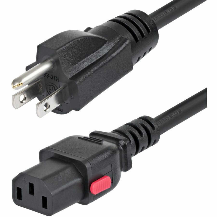 StarTech 6ft (1.8m) Computer Power Cord, NEMA 5-15P to Locking C13, 125V 10A, 18AWG, Replacement AC Power Cable, ETL Listed, TAA