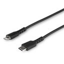 StarTech 3 foot/1m Durable Black USB-C to Lightning Cable, Rugged Heavy Duty Charging/Sync Cable for Apple iPhone/iPad MFi Certified