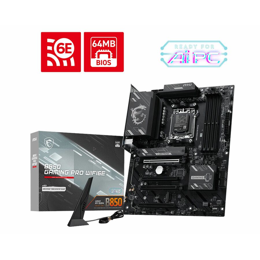 MSI B850 GAMING PRO WIFI6E Gaming Desktop Motherboard - AMD B850 Chipset - Socket AM5 - ATX