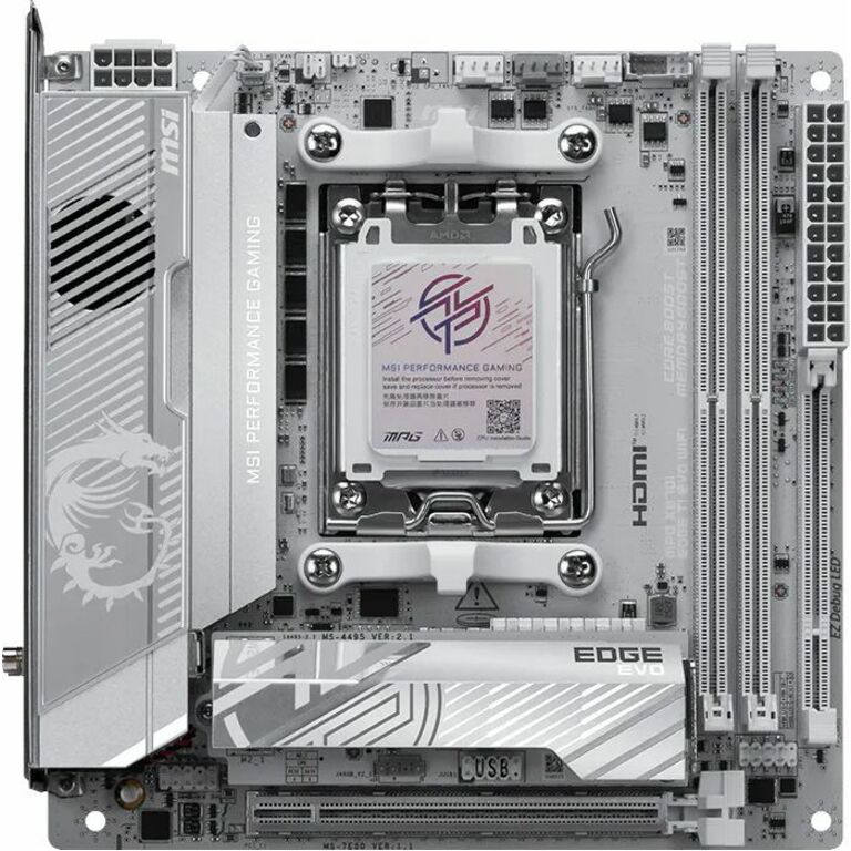 MSI MPG X870I EDGE TI EVO WIFI - MPGX870IEDGETI - Mini-ITX Gaming Motherboard - AM5 - X870 Chipset