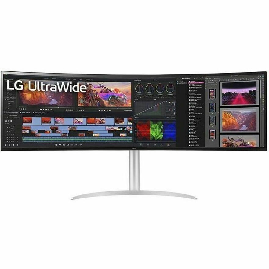LG 49BQ95C-W 49" Class Dual Quad HD (DQHD) Curved Screen Gaming LCD Monitor - 32:9 - Glossy Black, Textured White