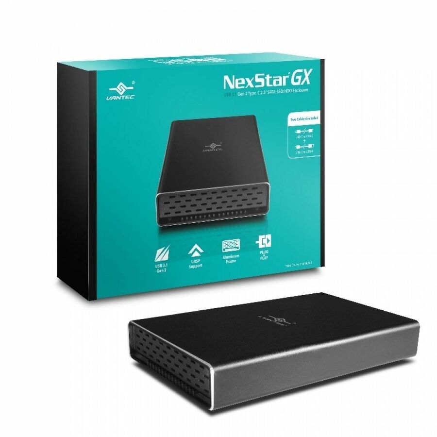 Vantec NexStar GX NST-271C31-BK Drive Enclosure SATA/600 - USB 3.1 (Gen 2) Type C Host Interface External