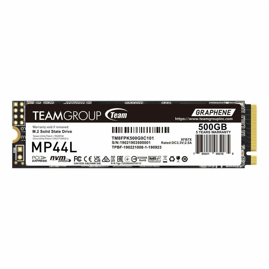 Team MP44L 500 GB Solid State Drive - M.2 2280 Internal - PCI Express NVMe (PCI Express NVMe 4.0 x4)