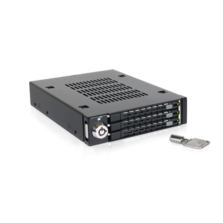 Icy Dock ToughArmor MB993SK-B Drive Enclosure for 3.5" - Serial ATA/600 Host Interface Internal - Matte Black