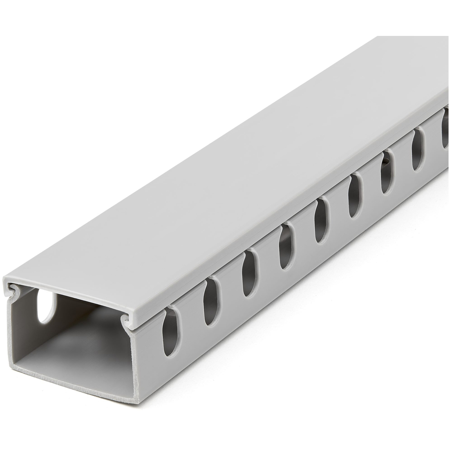 StarTech Cable Management Raceway with Cover 1-1/2"(38mm)W x 1"(25mm)H, 6.5ft(2m) length, 3/8"(8mm) Slots, Wall Wire Duct, UL, TAA