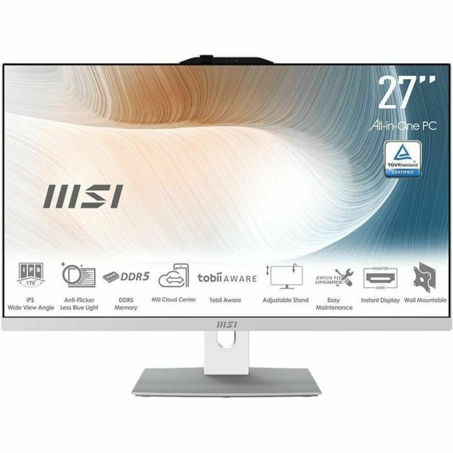 MSI Modern AM272P 1M-820US - All-in-One Computer - Intel Core 7-150U - 32 GB - 1 TB PCI Express NVMe SSD - 27" Full HD IPS Display - Desktop - White - W11 - 1Y Warranty
