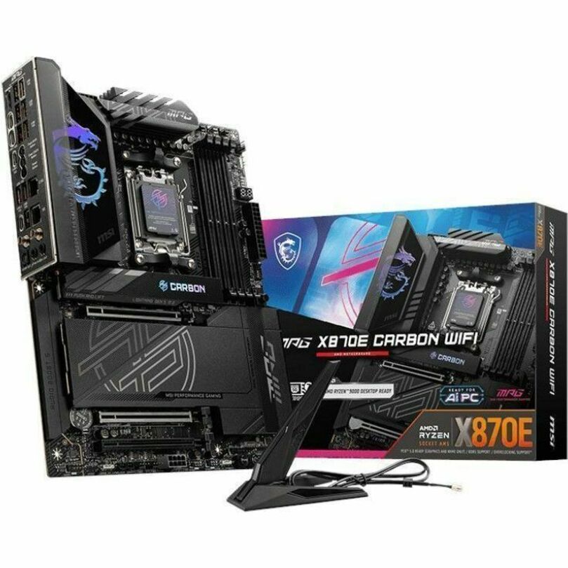 MSI MPG X870E CARBON WIFI Gaming Desktop Motherboard - AMD X870E Chipset - Socket AM5 - ATX