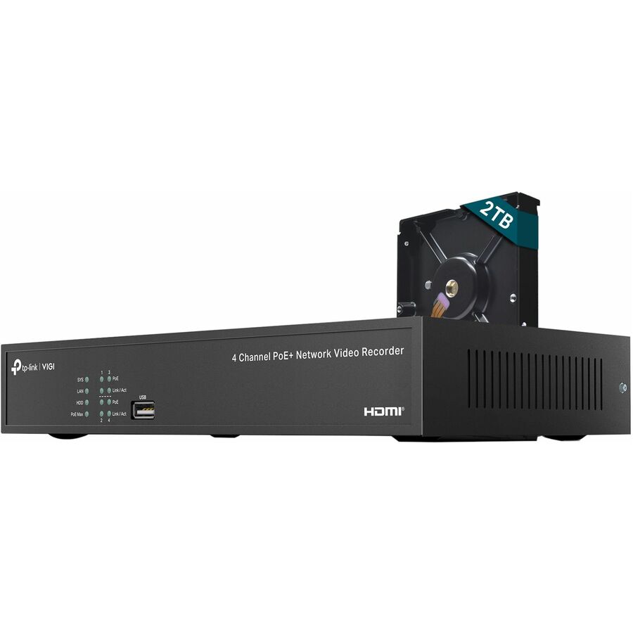 VIGI VIGI 4 Channel PoE+ Network Video Recorder - 2 TB HDD