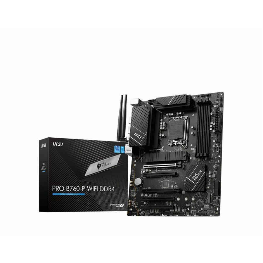 MSI Pro B760-P WIFI DDR4 Gaming Desktop Motherboard - Intel B760 Chipset - Socket LGA-1700 - ATX