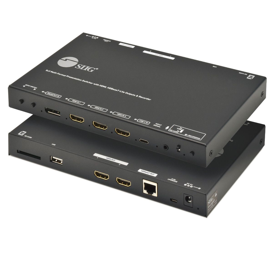 SIIG 5x3 Multi-Format 4K 60Hz Presentation Switcher & Recorder 230ft - TAA Compliant