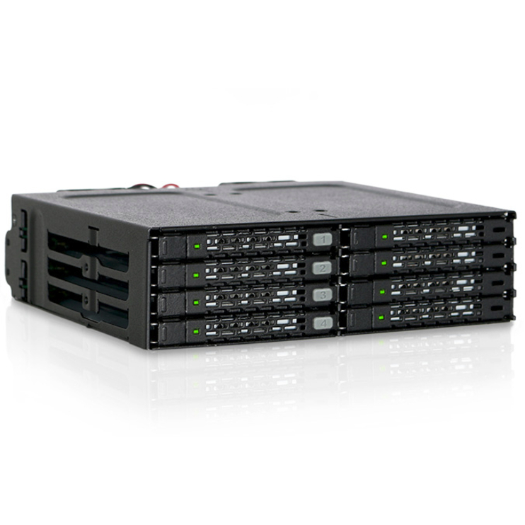 Icy Dock ToughArmor MB998IP-B Drive Enclosure for 5.25" - Mini-SAS HD Host Interface Internal - Black