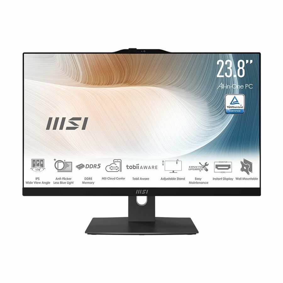 MSI Modern AM242TP 1M-1099US - All-in-One Computer - Intel Core i3 - 8 GB - 512 GB SSD - 23.8˘ Full HD IPS Touchscreen - Desktop - Black - W11 - 1Y Warranty