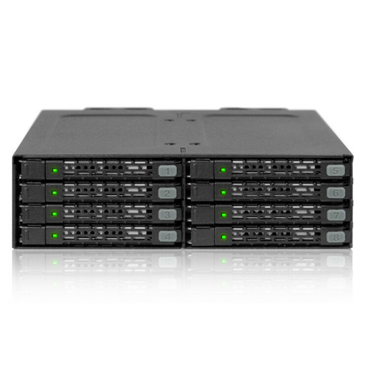 Icy Dock ToughArmor MB998SP-B Drive Enclosure for 5.25" - Serial ATA/600 Host Interface Internal - Matte Black