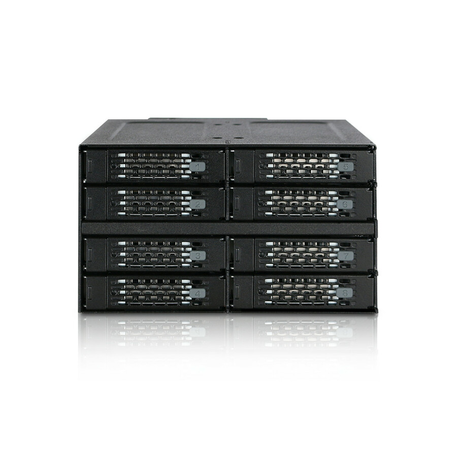 Icy Dock ToughArmor MB508SP-B Drive Enclosure for 5.25" - Mini-SAS HD Host Interface Internal - Black