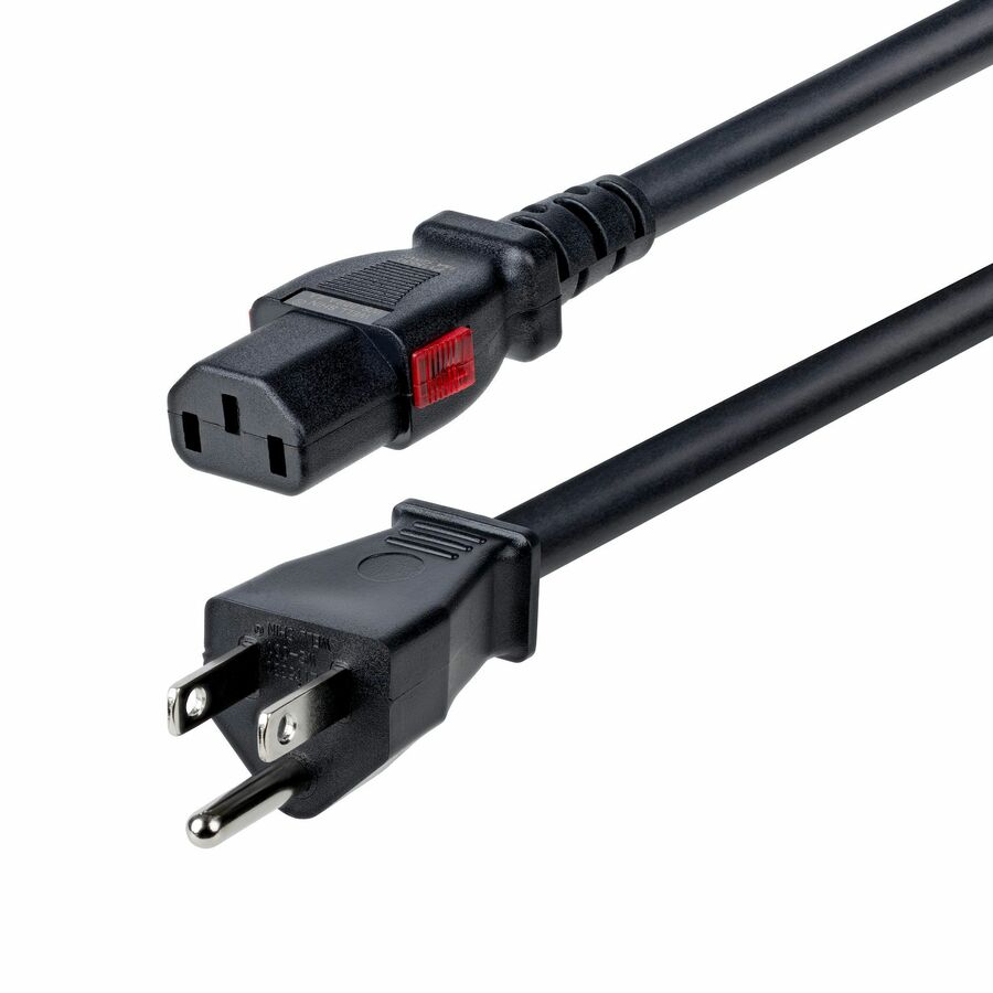 StarTech 15ft (4.5m) Heavy Duty Power Cord, NEMA 5-15P to Locking C13, 125V 15A, 14AWG, Replacement AC Power Cable, UL Listed, TAA