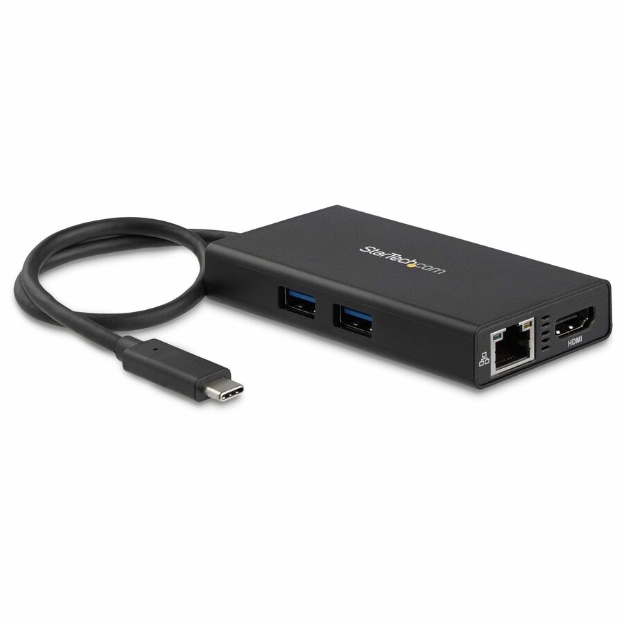 StarTech USB-C Multiport Adapter, USB-C Travel Dock w/4K HDMI, 60W PD Passthrough, GbE, 2x USB-A, Mini USB Type-C Docking Station, TAA