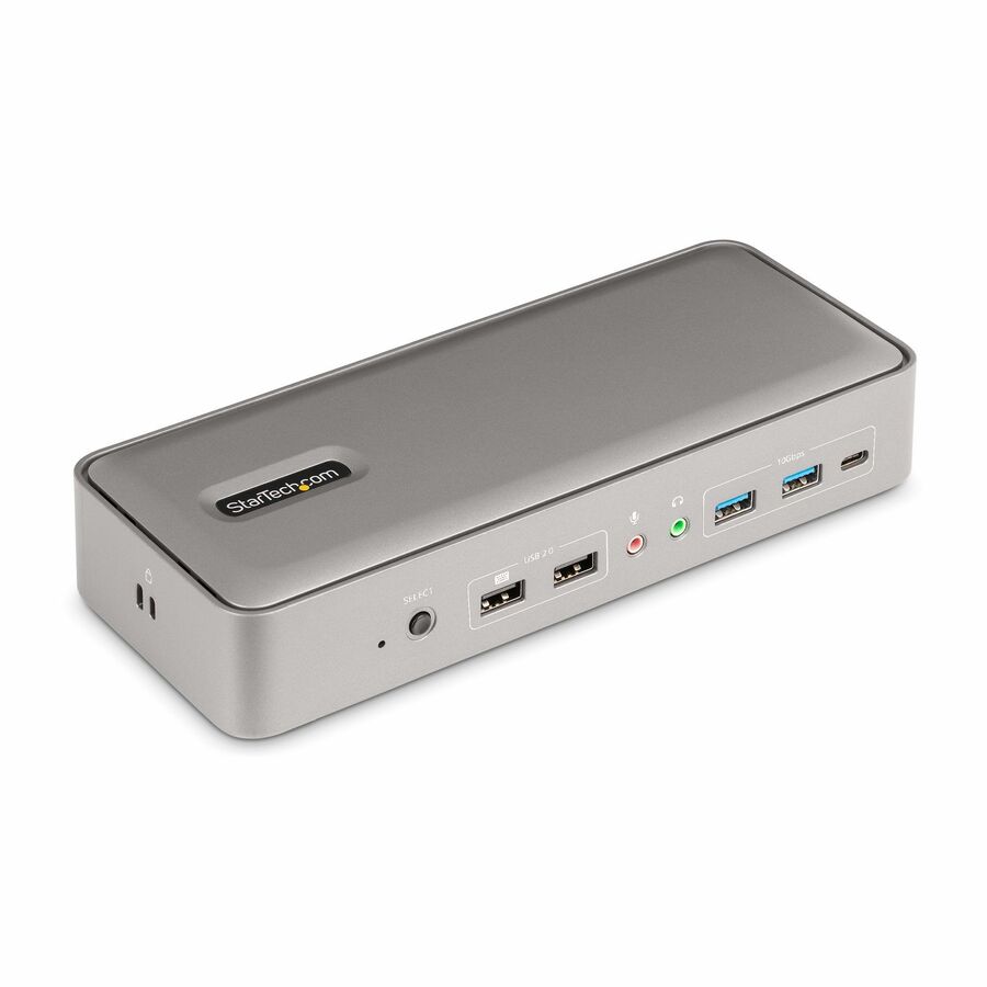 StarTech Dual-Laptop USB-C KVM Docking Station, Dual Monitor 4K 60Hz DisplayPort Dock, 5x USB Hub, GbE, 90W/45W PD, Windows/Mac, TAA