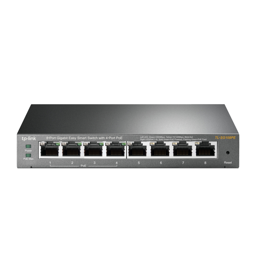 TP-Link TL-SG108PE - 8-Port Gigabit Easy Smart Switch with 4-Port PoE - Limited Lifetime Protection