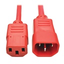 Eaton Tripp Lite Series PDU Power Cord, C13 to C14 - 10A, 250V, 18 AWG, 2 ft. (0.61 m), Red
