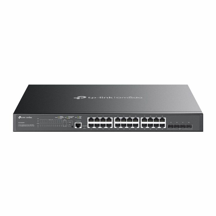 TP-Link 24-Port Gigabit and 4-Port 10GE SFP+ L2+ Managed Switch with 24-Port PoE+
