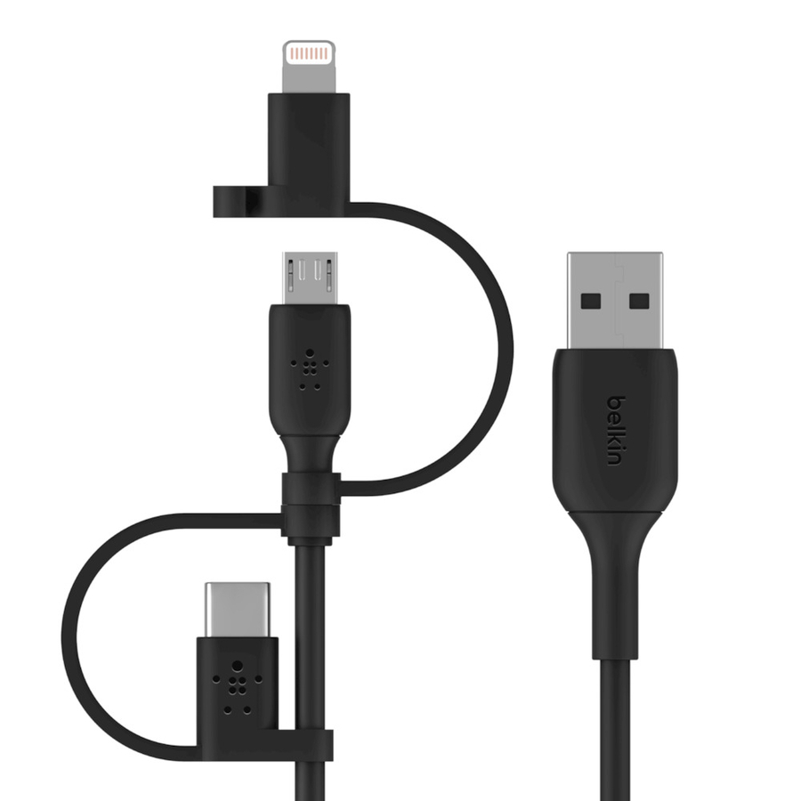 Belkin Universal Cable 15W (USB-A cable with USB-C, Micro-USB and Lightning connectors)