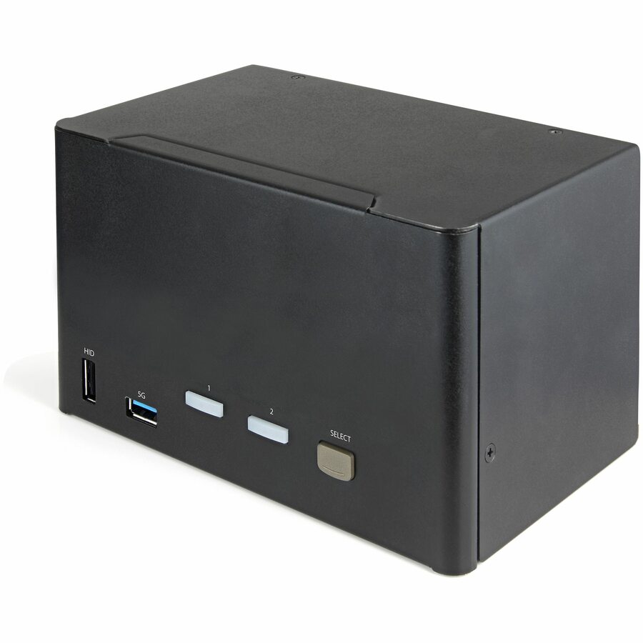 StarTech 2 Port Quad Monitor DisplayPort KVM Switch, 4K 60Hz UHD HDR, DP 1.2, 2 Port USB 3.0 Hub, 4x USB HID, Audio, Hotkey, TAA