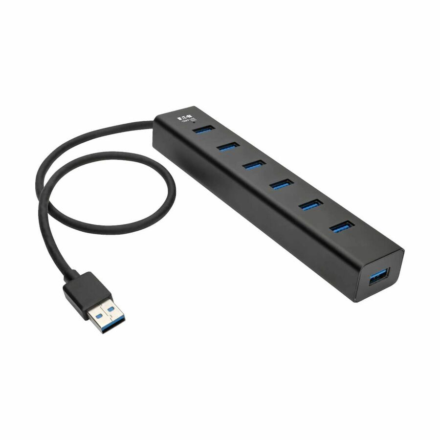 Eaton Tripp Lite Series 7-Port USB-A Mini Hub - USB 3.x (5Gbps), International Plug Adapters, Aluminum Housing