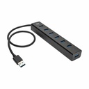 Eaton Tripp Lite Series 7-Port USB-A Mini Hub - USB 3.x (5Gbps), International Plug Adapters, Aluminum Housing