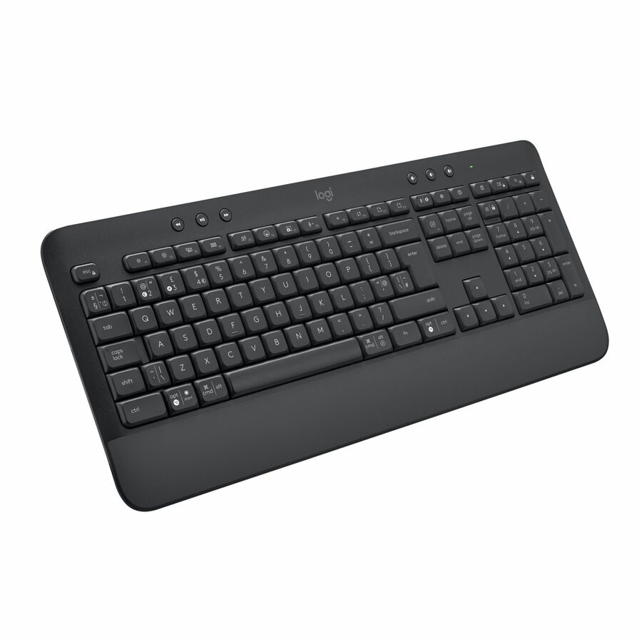 Logitech Signature K650 Comfort Full-Size Wireless Keyboard with Wrist Rest, BLE Bluetooth or Logi Bolt, Graphite