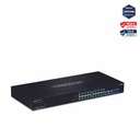 Roll over image to zoom in TRENDnet 18-Port Gigabit PoE+ Smart Surveillance Switch with 16 x Gigabit PoE+ Ports; TPE-3018LS; 2 x Shared Gigabit Ports (RJ-45 or SFP); 220W PoE Budget; Long Range PoE+; VLAN; QoS; LACP; ONVIF