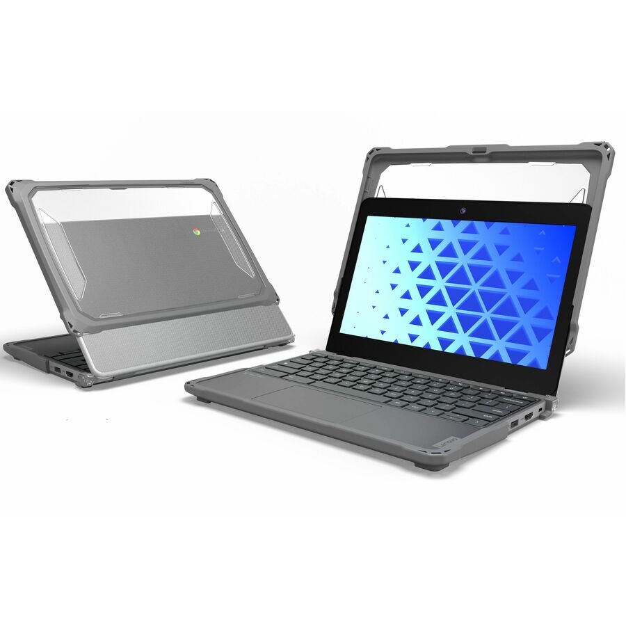 MAXCases Extreme Shell-F3 Slide Chromebook Case for Lenovo 300e/100e and 300w/100w G4 Chromebook 11.6" (ver 82W0/82W1 for 100e) (NOT 83G) (Gray/Clear)