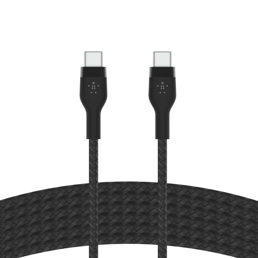 Belkin 60W USB-C to USB-C Cable - 480 Mbps - Silicone, Braided - M/M - 3m/9.9ft - Black
