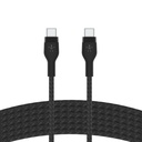 Belkin 60W USB-C to USB-C Cable - 480 Mbps - Silicone, Braided - M/M - 3m/9.9ft - Black