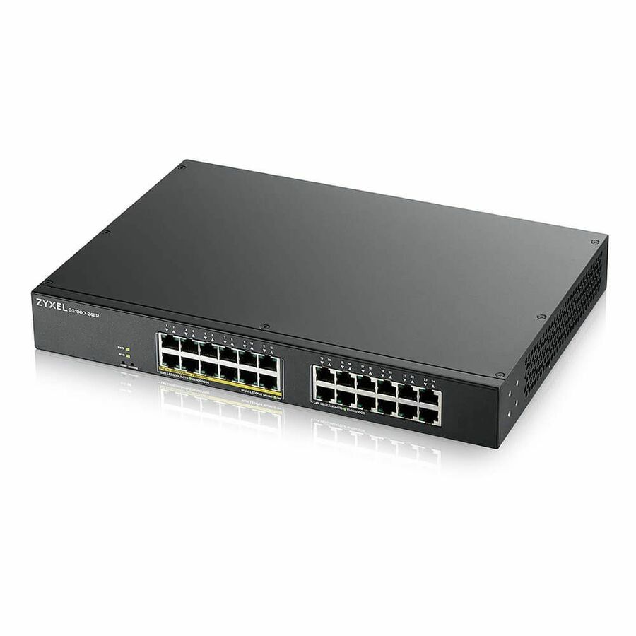 ZYXEL GS1900-24EP 24-Port Gigabit Smart Managed PoE Switch (Compact Design) | 12 PoE+ Ports at 130W
