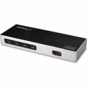 StarTech USB-C & USB-A Dock, Dual Monitor 4K 60Hz Dock DisplayPort/HDMI, Hybrid USB 3.0 Laptop Docking Station, 6x USB-A, mac/Windows