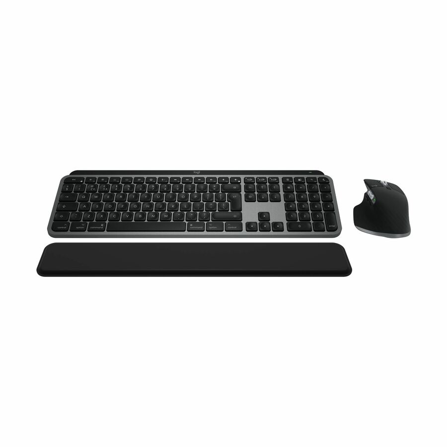 Logitech MX Keys S Combo for Mac, Wireless Keyboard and Mouse With Palm Rest, Bluetooth, Space Gray