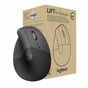 Logitech Lift for Business, Vertical Ergonomic Mouse, Wireless, Bluetooth, Logi Bolt USB, Quiet clicks, Graphite