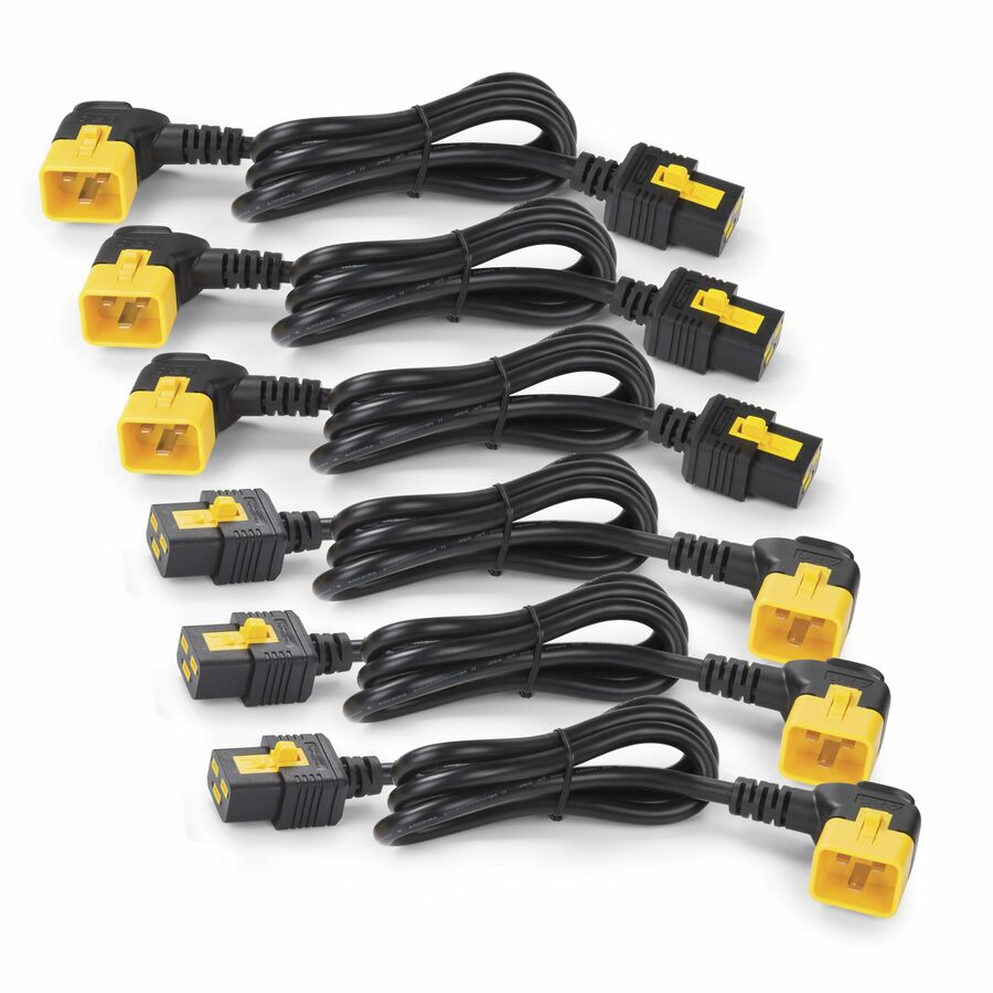 APC NetShelter Power Cord Kit (6 ea), Locking, C19 to C20 (90 Degree), 1.8m