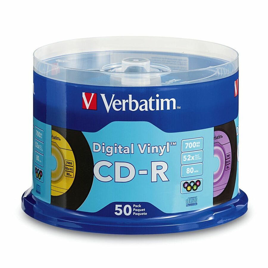 Verbatim CD-R 80min 52X with Digital Vinyl Surface - 50pk Spindle