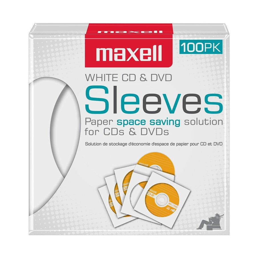 Maxell CD-402 CD/DVD Sleeves (100-Pack)