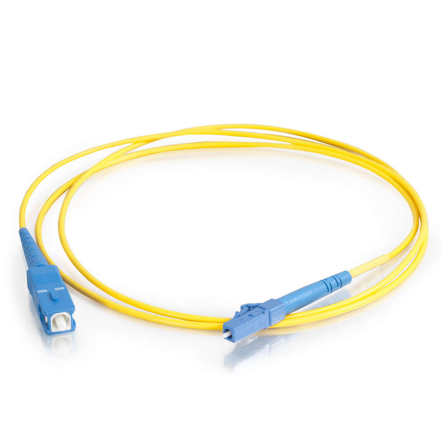 C2G 49.2ft (15m) LC-SC 9/125 OS2 Simplex Single-Mode PVC Fiber Optic Cable - Yellow