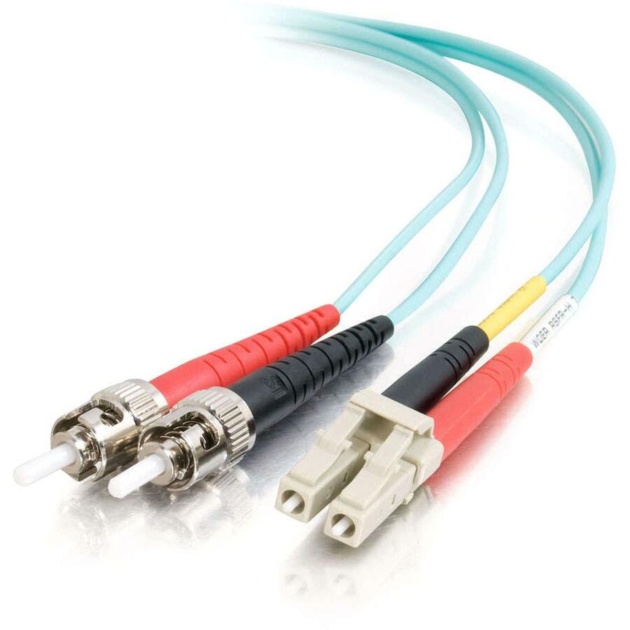 C2G 2m LC-ST 10Gb 50/125 Duplex Multimode OM3 Fiber Cable - Aqua - 6ft