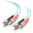 C2G-3m ST-ST 10Gb 50/125 OM3 Duplex Multimode PVC Fiber Optic Cable - Aqua