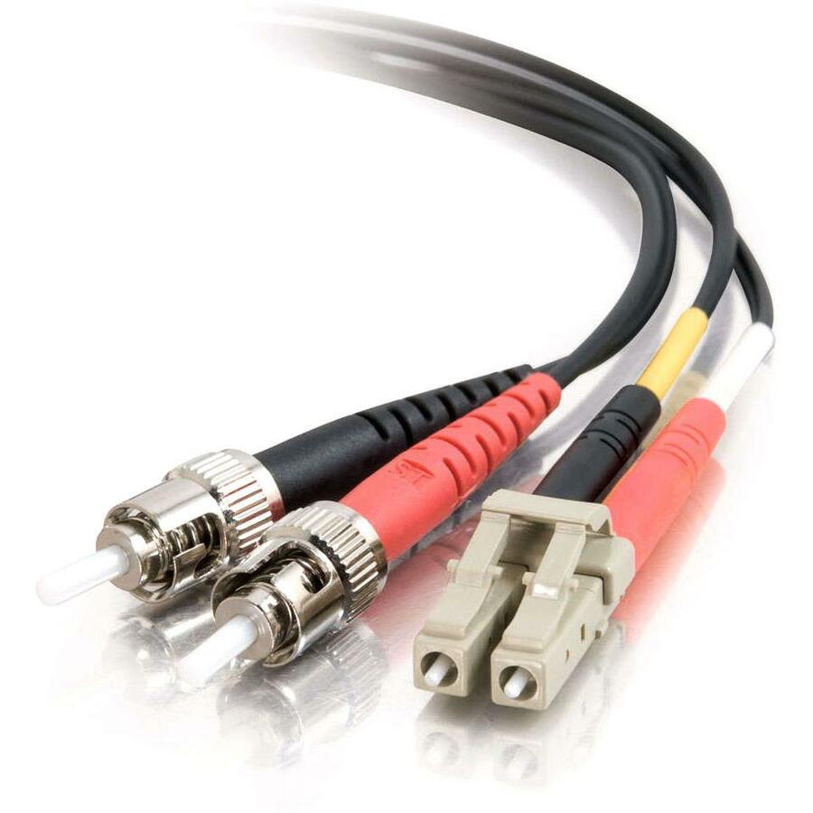 C2G 3m LC-ST 62.5/125 OM1 Duplex Multimode PVC Fiber Optic Cable - Black