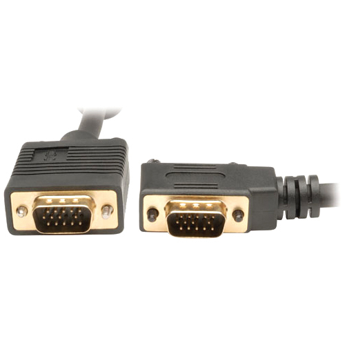 Eaton Tripp Lite Series VGA High-Resolution RGB Coaxial Cable (HD15 M/M), Right-Angle Connector, 3 ft. (0.91 m)