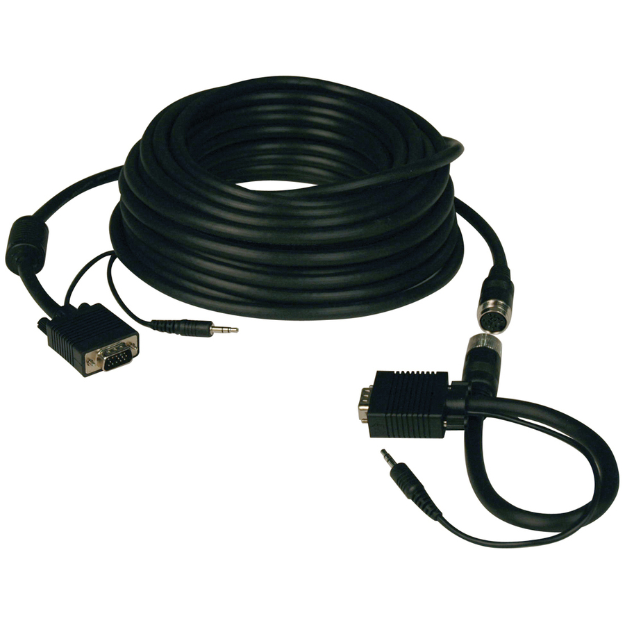 Eaton Tripp Lite Series VGA High-Resolution RGB Coaxial Cable with Audio (HD15 and 3.5mm M/M), 50 ft. (15.24 m)