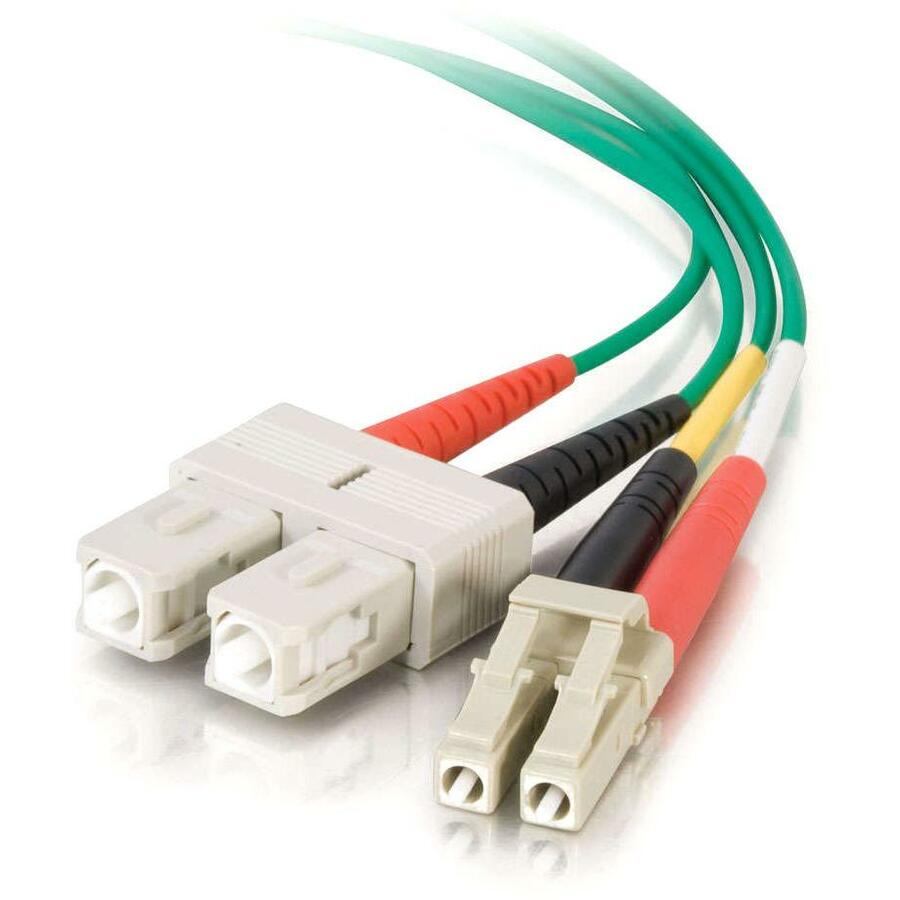 C2G-1m LC-SC 62.5/125 OM1 Duplex Multimode PVC Fiber Optic Cable - Green