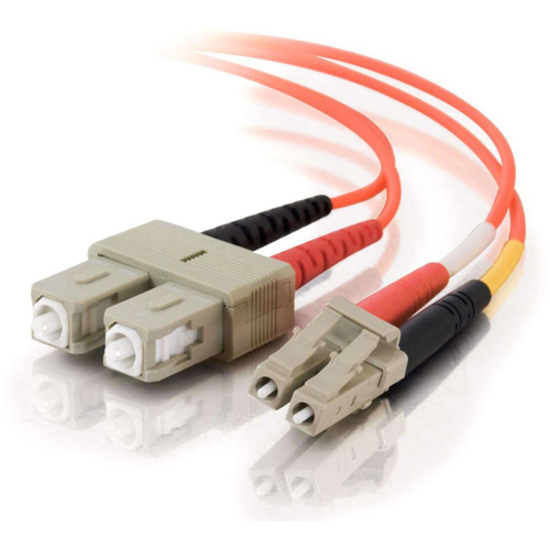 C2G-15m LC-SC 62.5/125 OM1 Duplex Multimode PVC Fiber Optic Cable - Orange